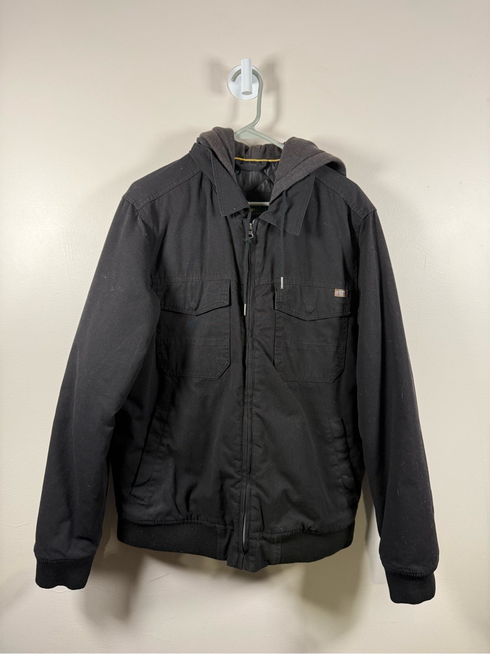 Billabong Men's Black Hooded Shirt Jacket